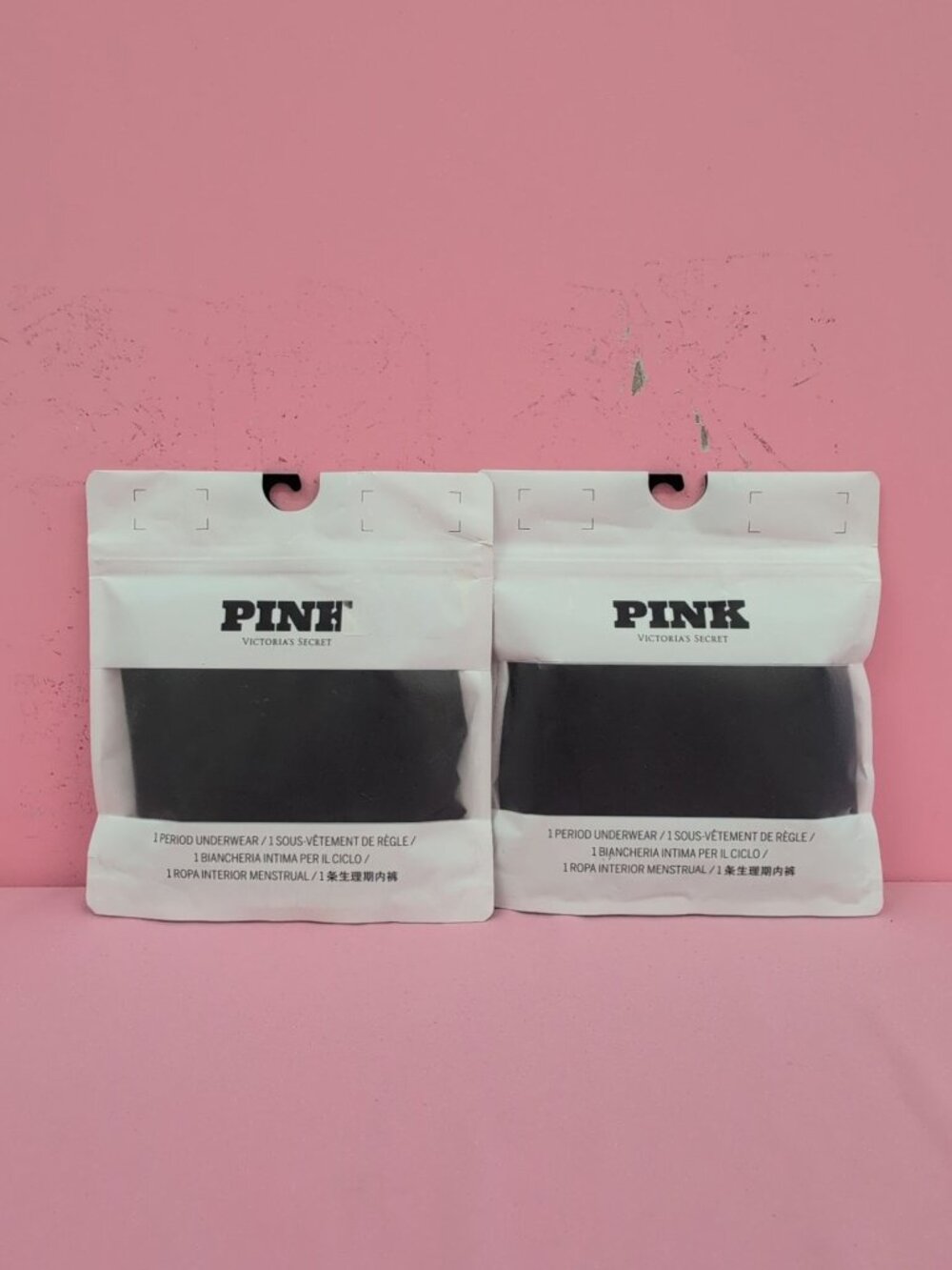 Victoria Secret Pink Period Boyshort Underwear Panties XL Black Lot of 2